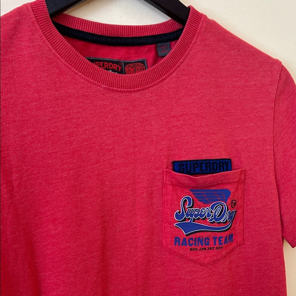 Superdry Famous Flyers Racing Team Crew with Racing Patches Badges on Sleeve